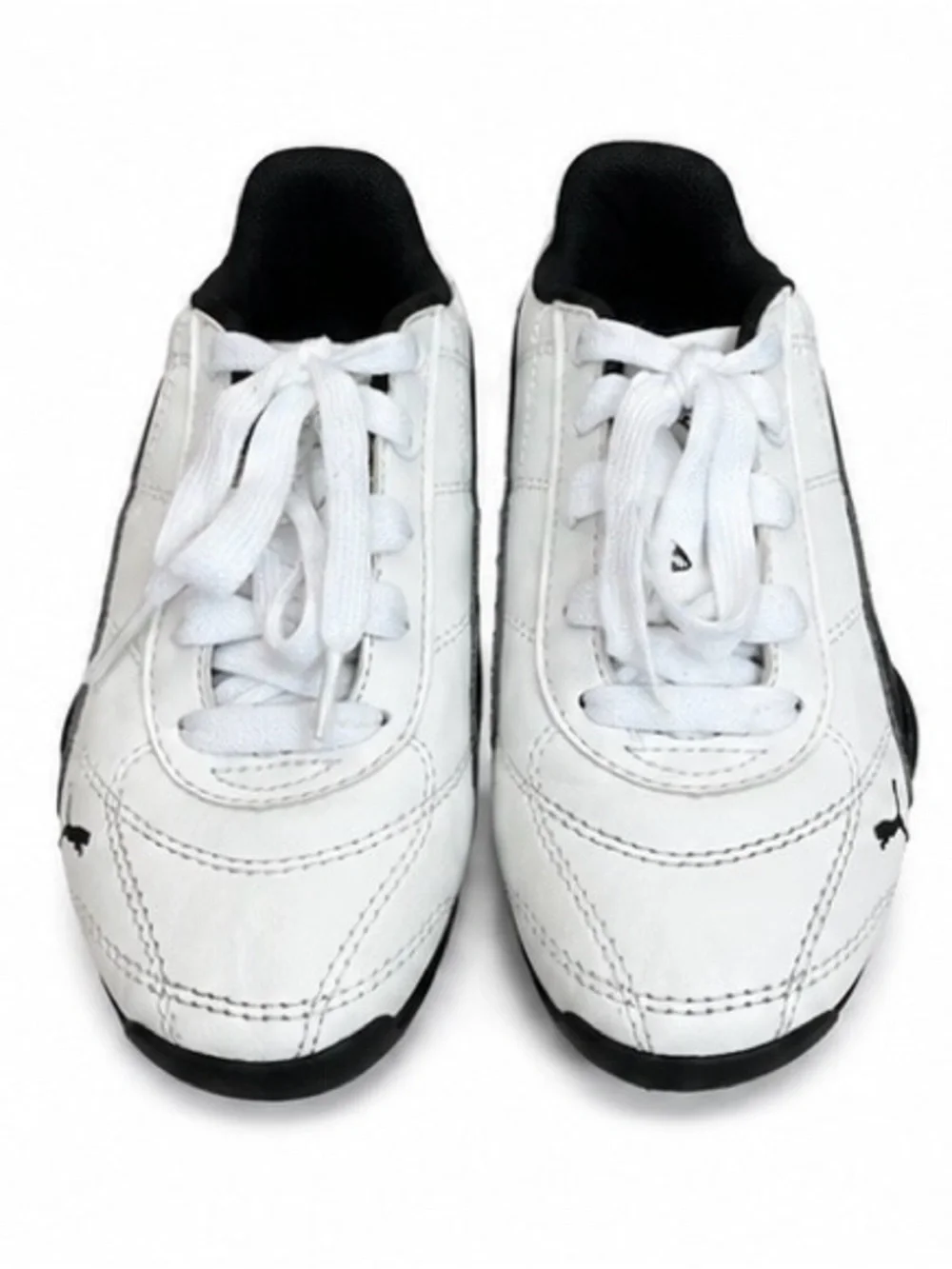 Puma White and Black Lace-Up Sneakers